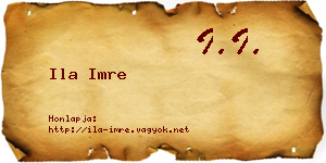 Ila Imre névjegykártya